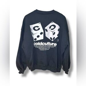 NWT‎ Coldculture Black Dice Crewneck Sweatshirt  Sz M
